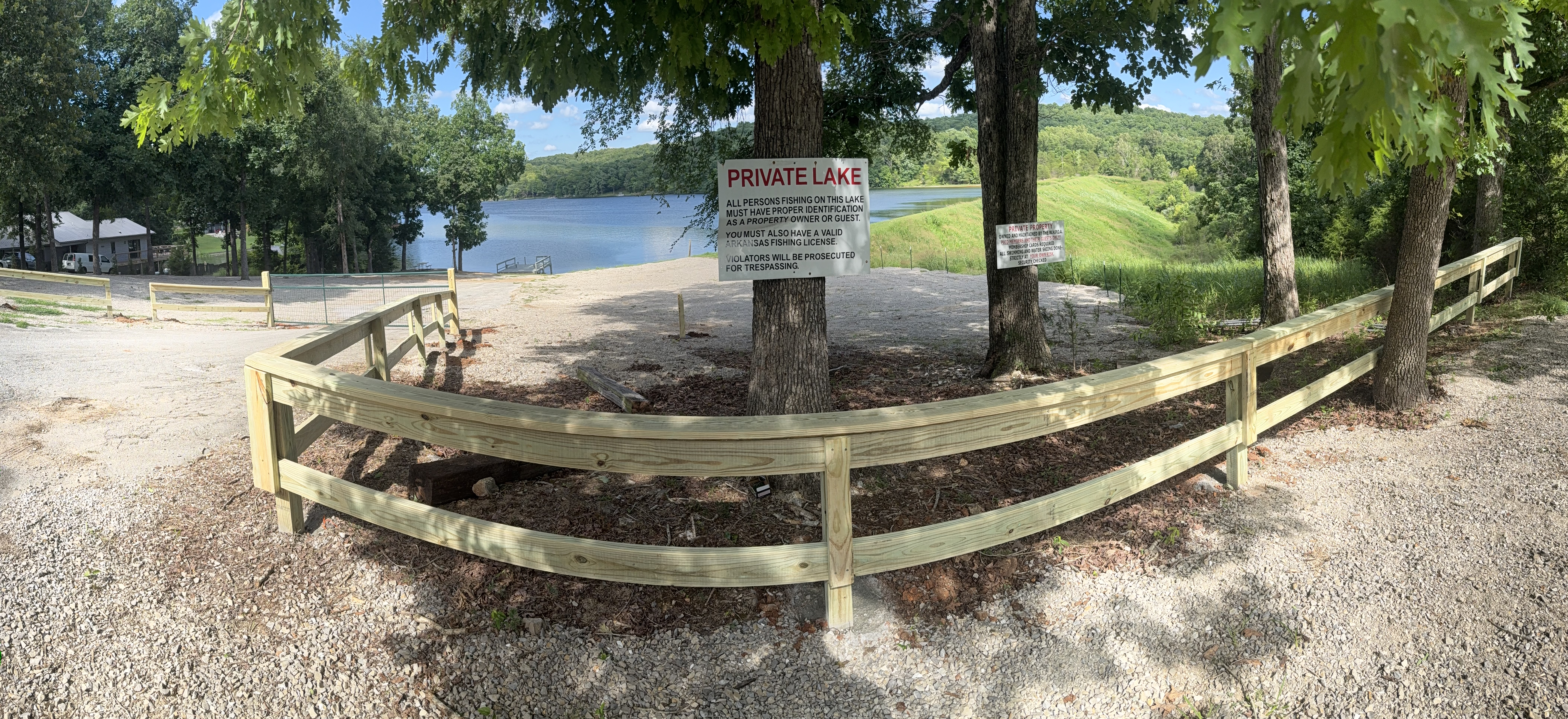 Fence with signs
